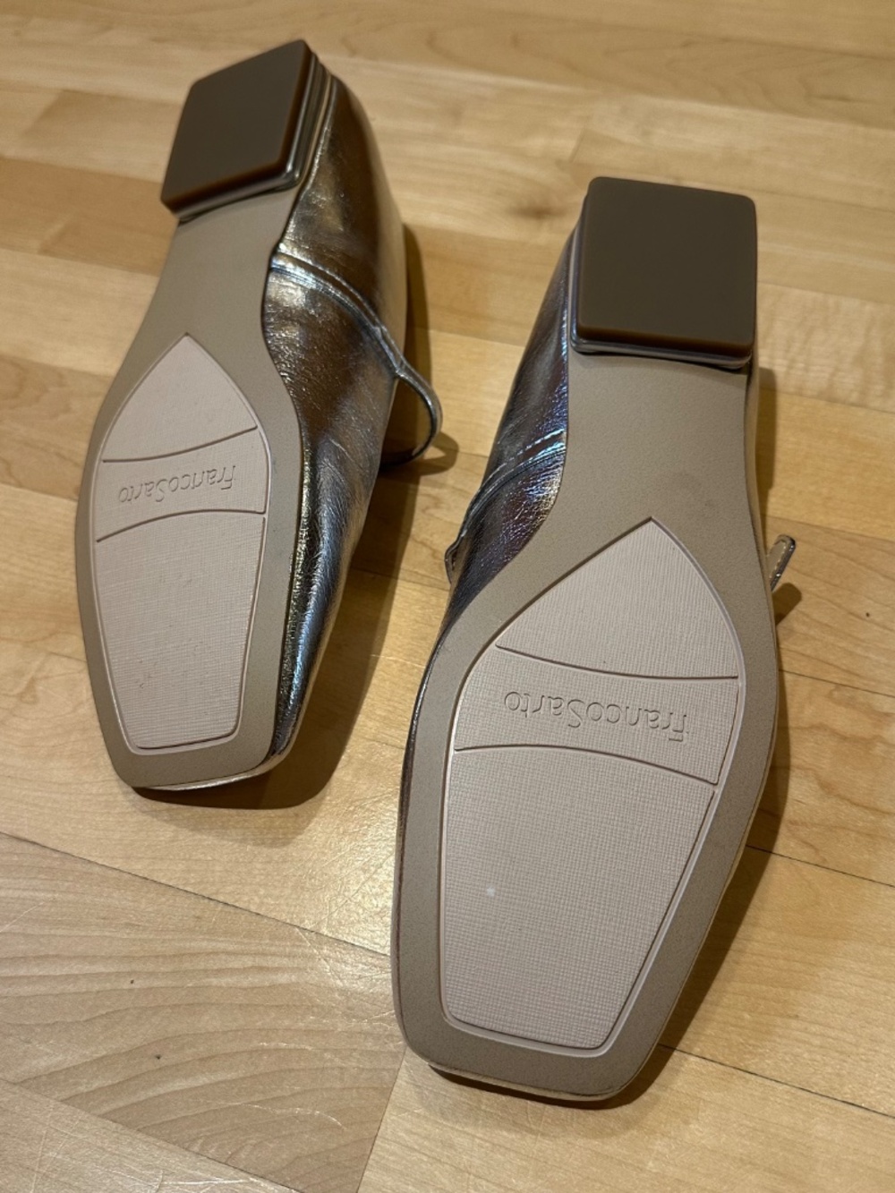 Franco Sarto Tinsley Square Toe Mary Jane Flats Silver Size 8M - Picture 11 of 11